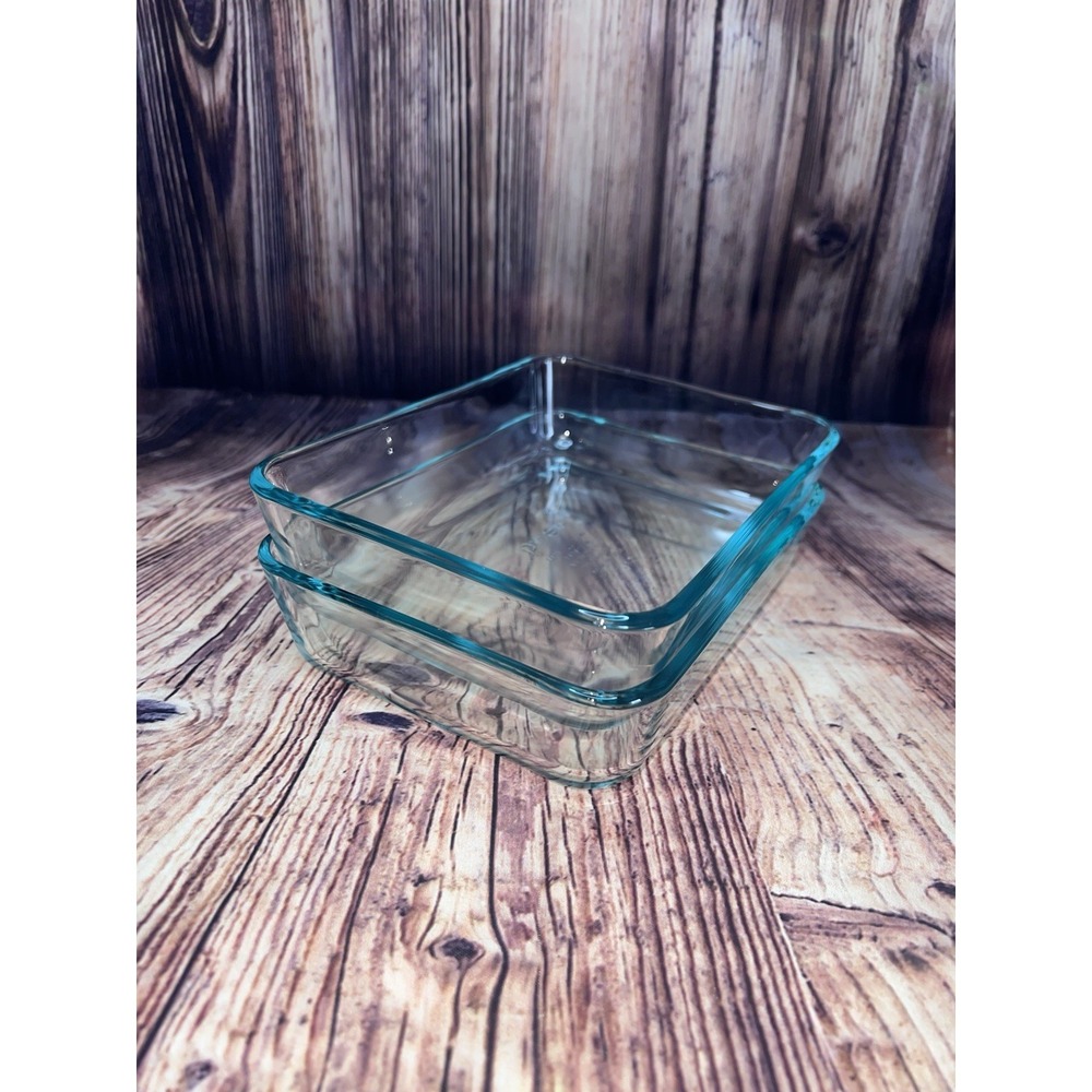 2-Pyrex 3 Cup 7x5x1.5 Storage Dish No Lids - Item Made in USA